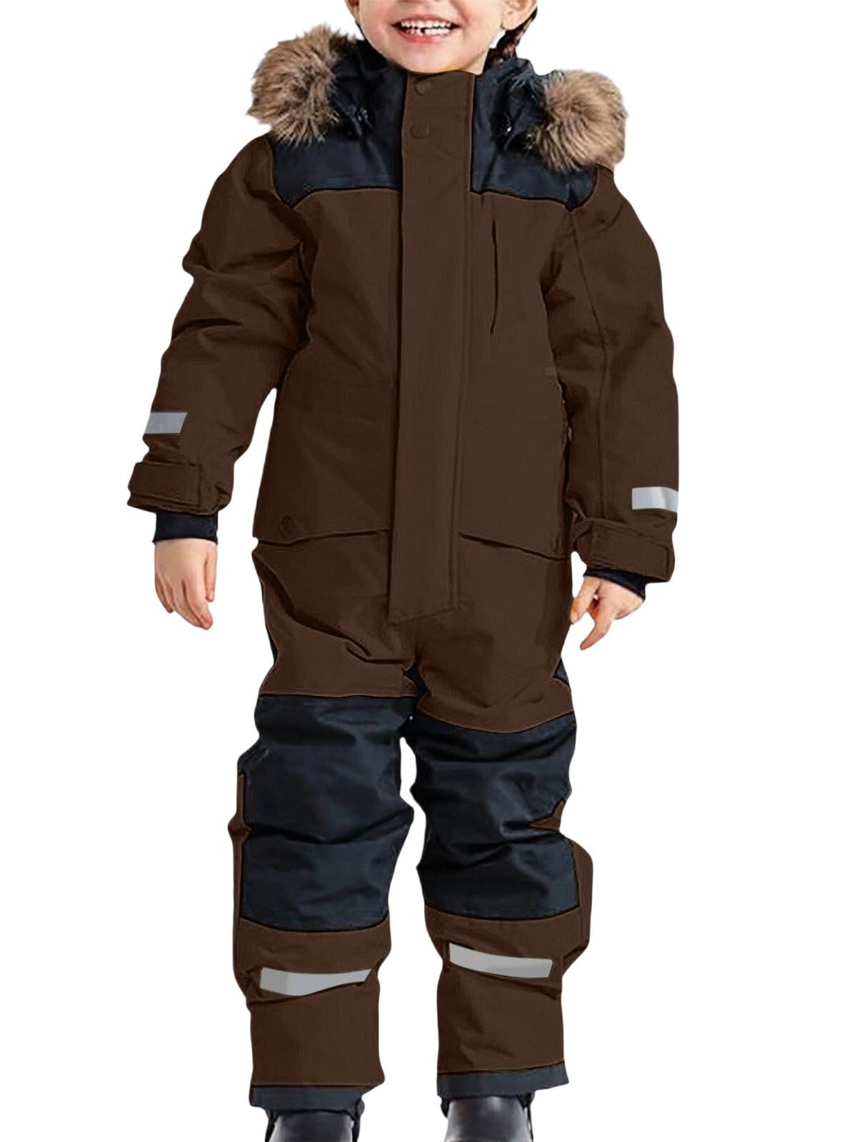 New Winter Outdoor Children's One-Piece Ski Suit, Cold and Windproof, Thickened Warm Luminous Ski Suit for Men and Women