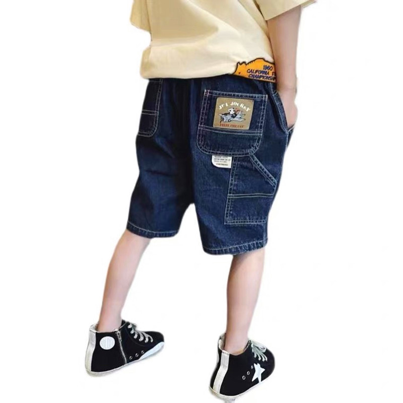 Boys' Shorts Summer Thin Big Children's Summer Wear Boys' Mid-length Pants Workwear Fashionable Korean-style Five-point Children's Jeans