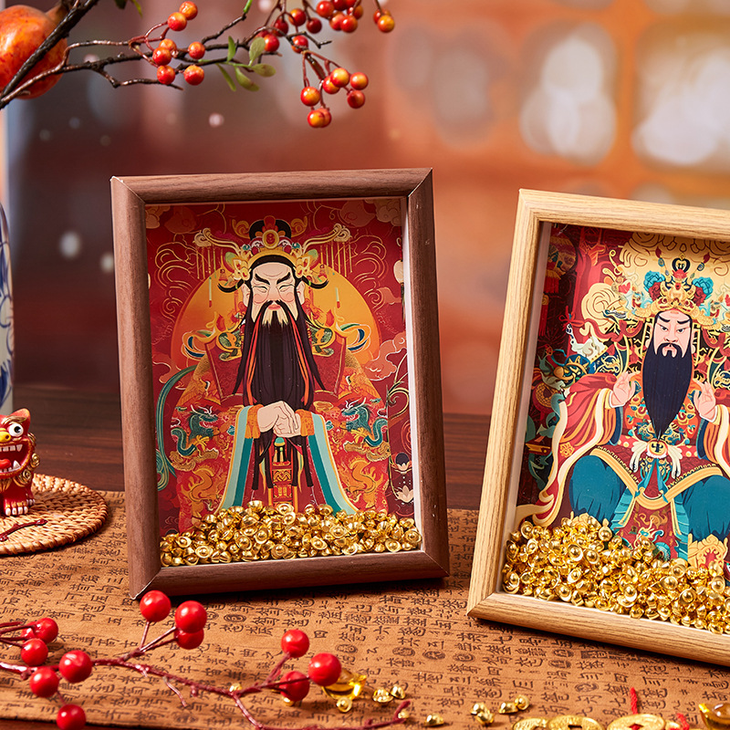 Five Road God of Wealth Painting Year New Hanging Painting Calligraphy and Painting Batch Goods Tianguan Blessing Decoration Traditional Chinese Painting Calligraphy and Painting Living Room Hanging Characters