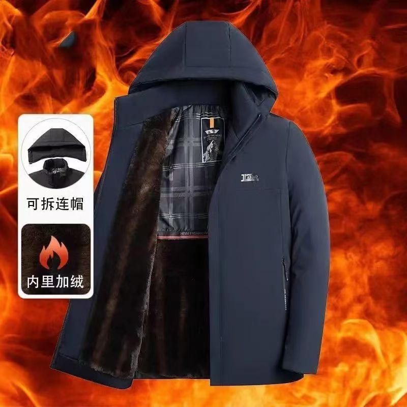Winter Middle-aged Men's Thickened Cotton-padded Jacket Dad's Winter Coat Outdoor Jacket for Middle-aged and Elderly Men's Jacket
