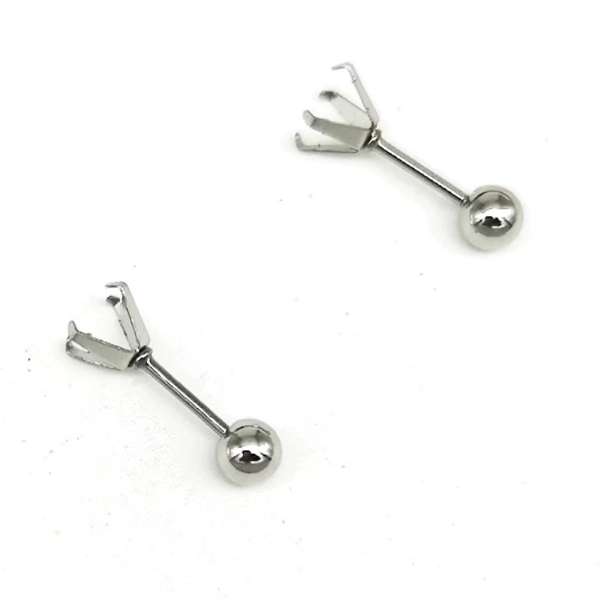 Titanium steel stainless steel claw holder pressing extrusion type four claw holder zircon huazi claw pin screw in stock wholesale factory