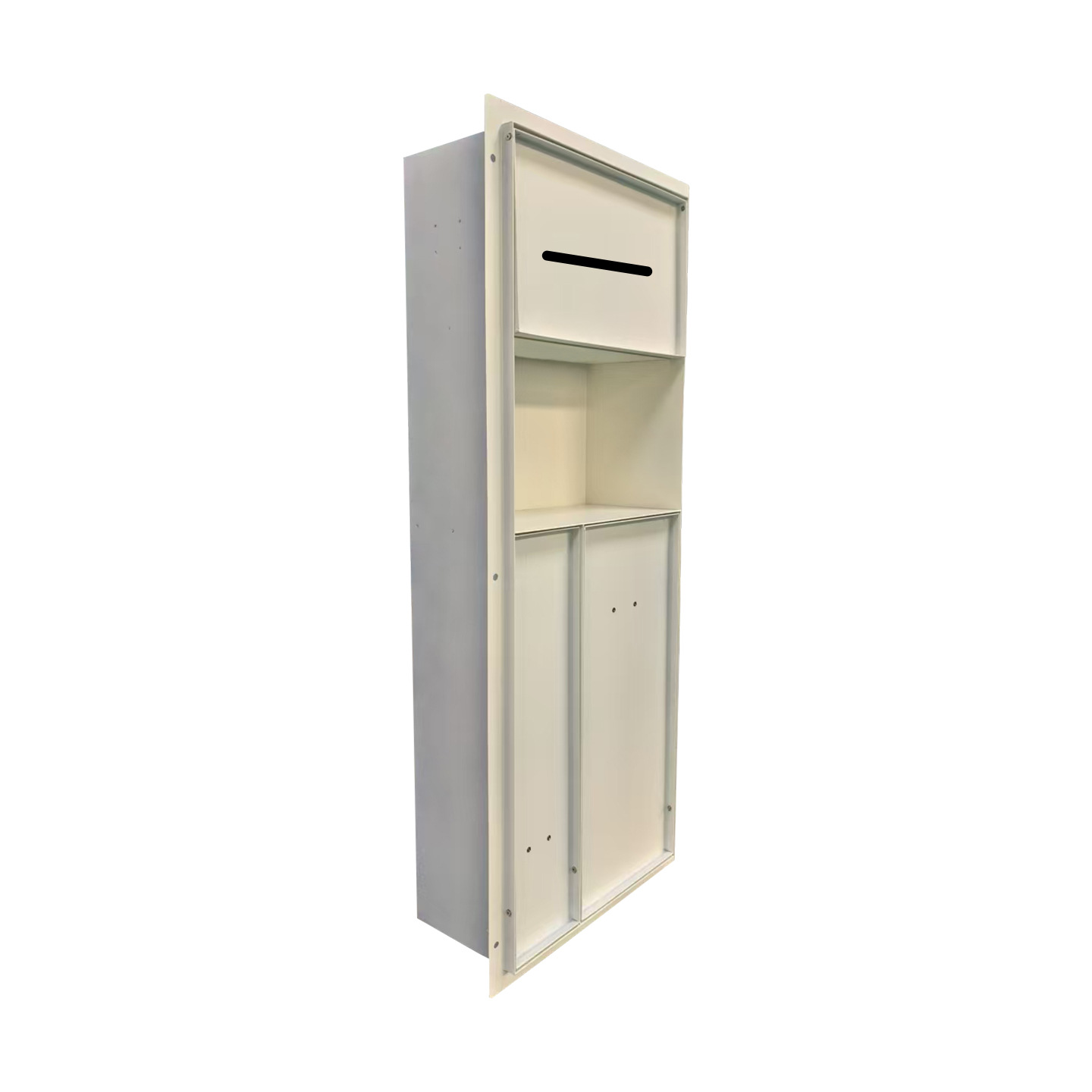 Stainless Steel Niche Cabinet with Trash Can, Toilet Brush, Tissue Box, Bathroom Built-In Storage Rack, Modern and Simple