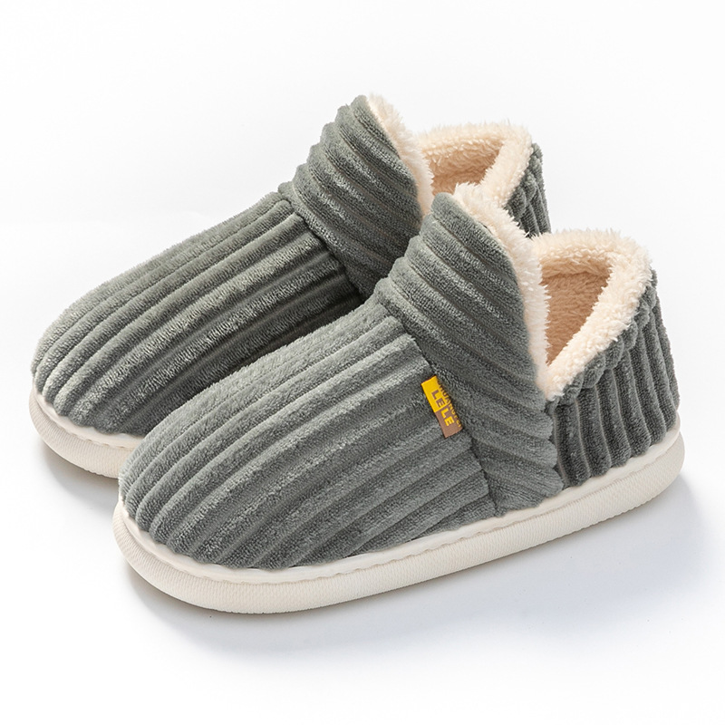 Autumn and Winter Cotton Slippers Women's Couple's Warm Non-Slip Indoor Home Fluffy Fleece-Lined Outwear Moon Cotton Shoes for Men