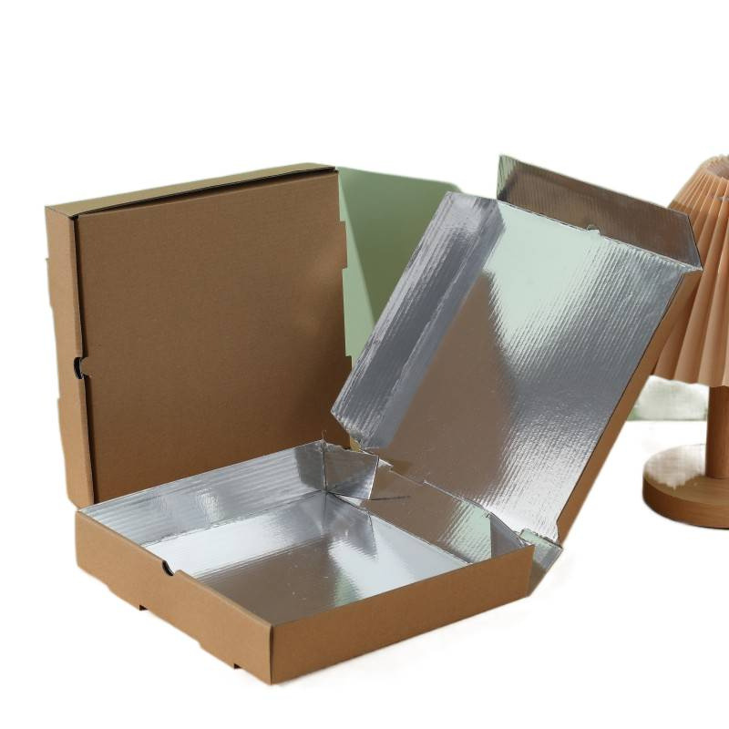 Pizza Box Disposable 7 8 9 10 12inch Aluminum Film Thermal Insulation Commercial Aluminum Foil Pizza Packaging Box
