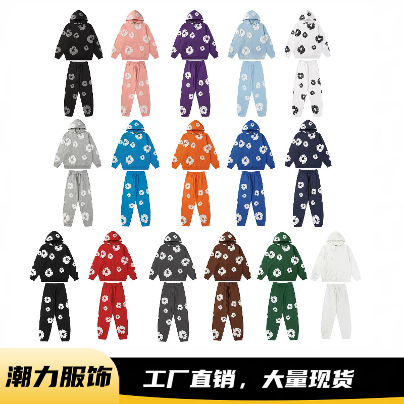 Кросс-бордерный новый европейский и американский комплект из толстовки и спортивных штанов для пар, одинаковый стиль для мужчин и женщин