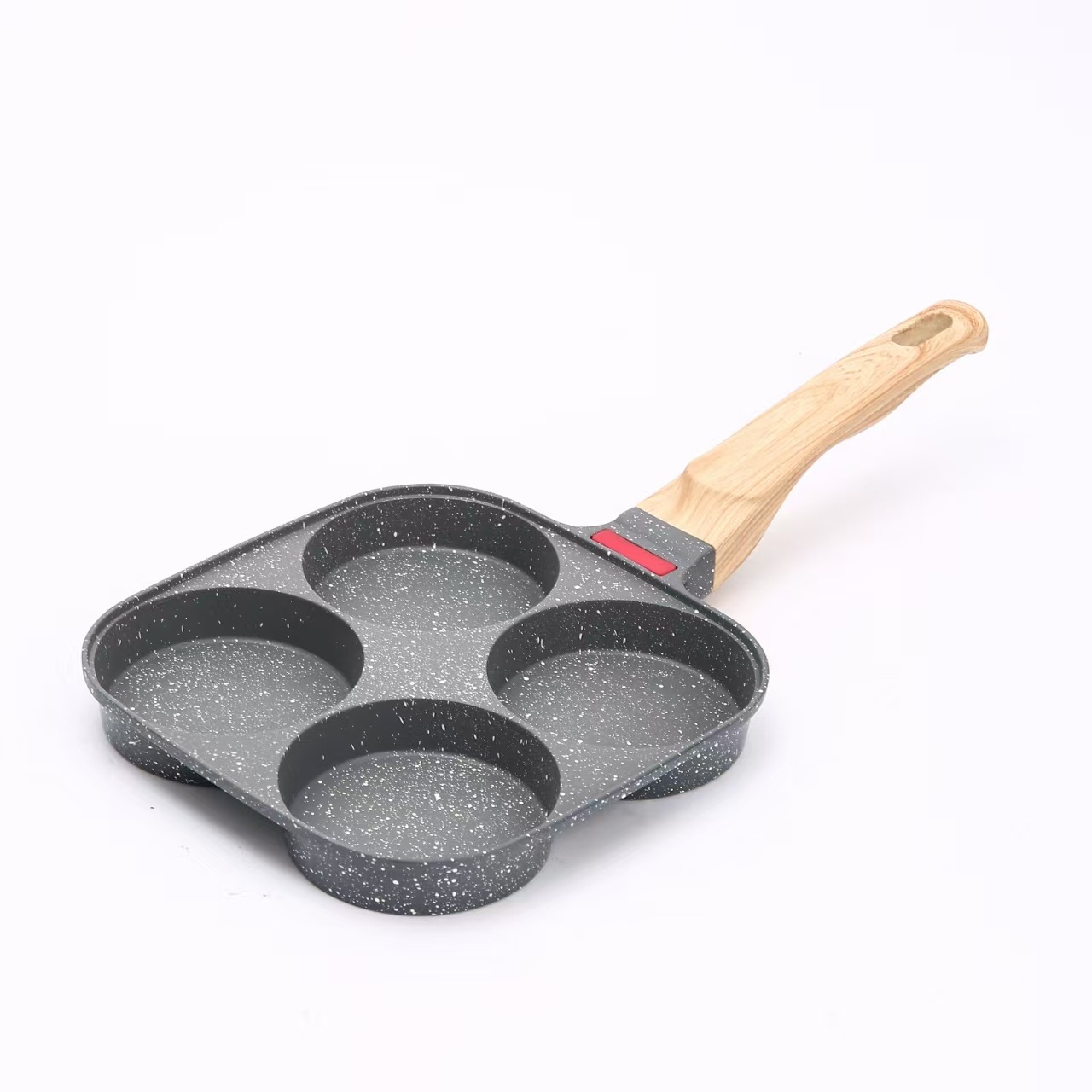 Cross-Border Four-Hole Egg Frying Pan, Non-Stick Flat Pan for Home Use, Breakfast Pan for Frying Eggs and Dumplings, with Temperature Sensing