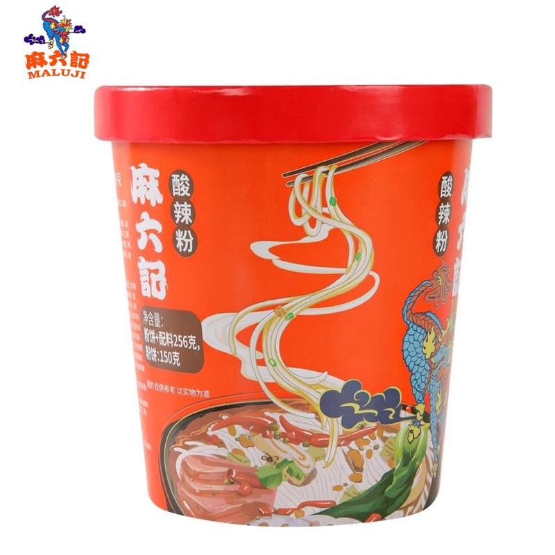 Ma Liuji Hot and Sour Noodles 256g Non-fried Sweet Potato Noodles Wet Noodles Hot and Sour Noodles Convenient Instant Brewing Vermicelli Late Night Snack