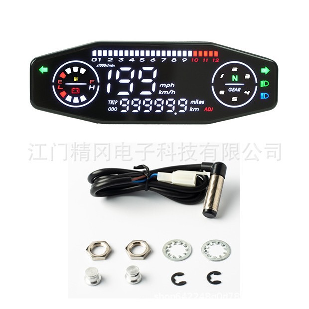Мотоциклетный модифицированный приборный узел универсальный LED цифровой метр вольтметр датчик уровня масла