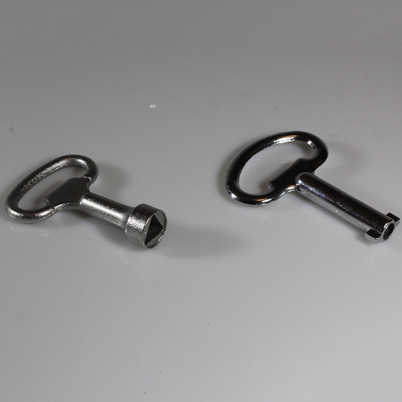 MS705 triangle lock iron key swivel lock dustbin key train lock key distribution cabinet lock key
