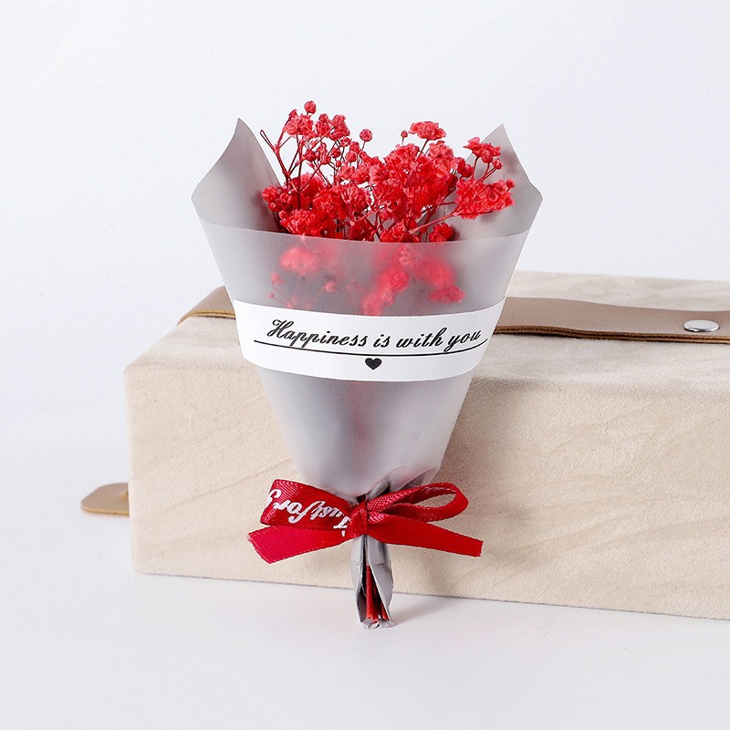 Wholesale Souvenirs, Mini Gypsophila Dried Flower Bouquet Gift Box, Small Bouquet for Gift Giving, Soap Flower Immortal Bouquet