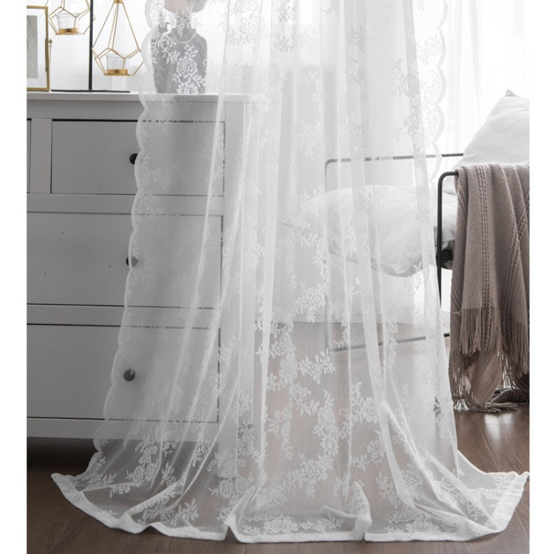 Summer French Lace ins Fairy Princess Gauze Door Curtain Bedroom Living Room Partition Privacy Curtain Coffee Short Curtain Cabinet Curtain