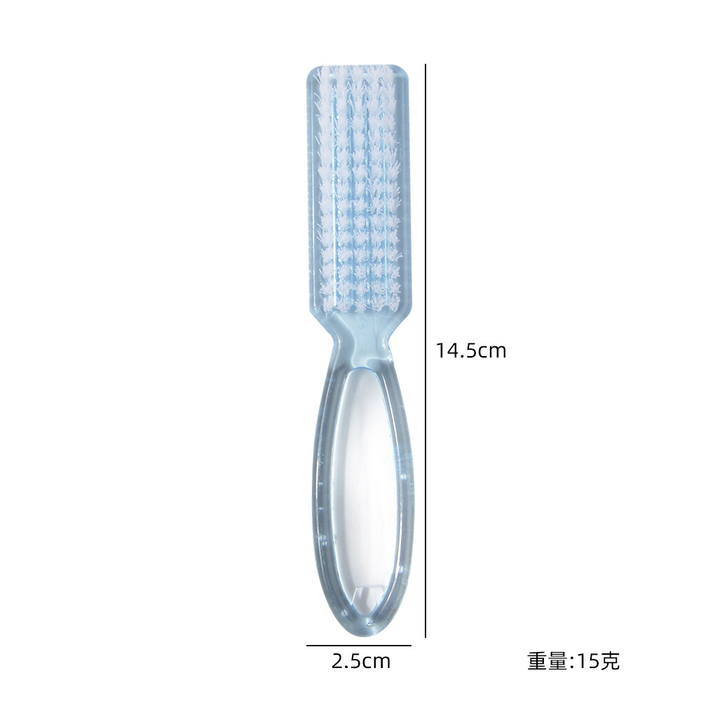 Cross-Border Supply of Transparent Long-Handled Nail Brushes, Square Plastic Cleaning Non-Shedding Manicure Crystal Brush Manufacturers