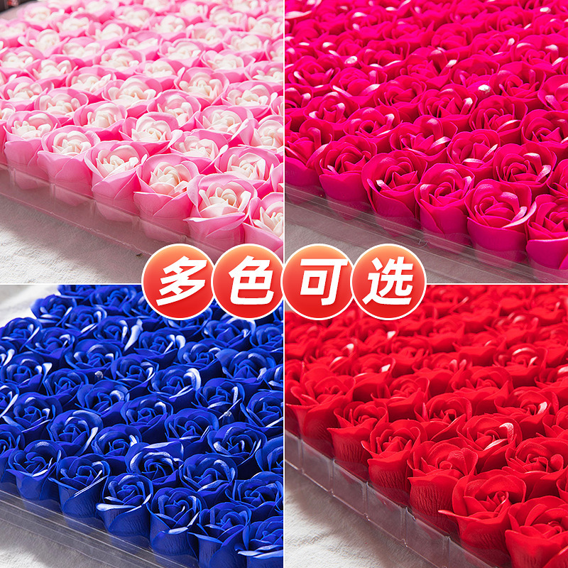 Handmade Artificial Flower Soap Flower Head Thickened Three-Layer Baseless Rose Flower Soap Flower Soap Flower Wholesale