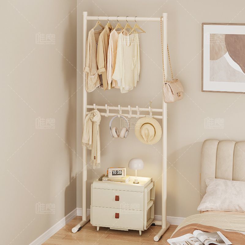 Clothes Rack Floor-Standing Bedside Corner Clothes Rack Clothes Rod Multi-Functional Student Dormitory Combination Rack Rental Bag Coat Rack