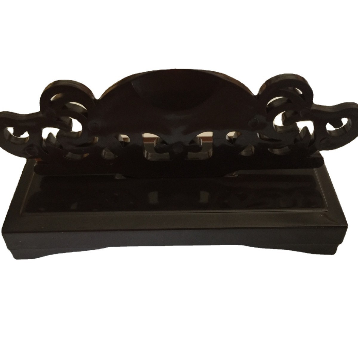 Imitation Mahogany Plastic Fan Stand Folding Fan Base Chinese Paper Fan Display Floor-Standing Display Stand Fan Fan Base Wholesale