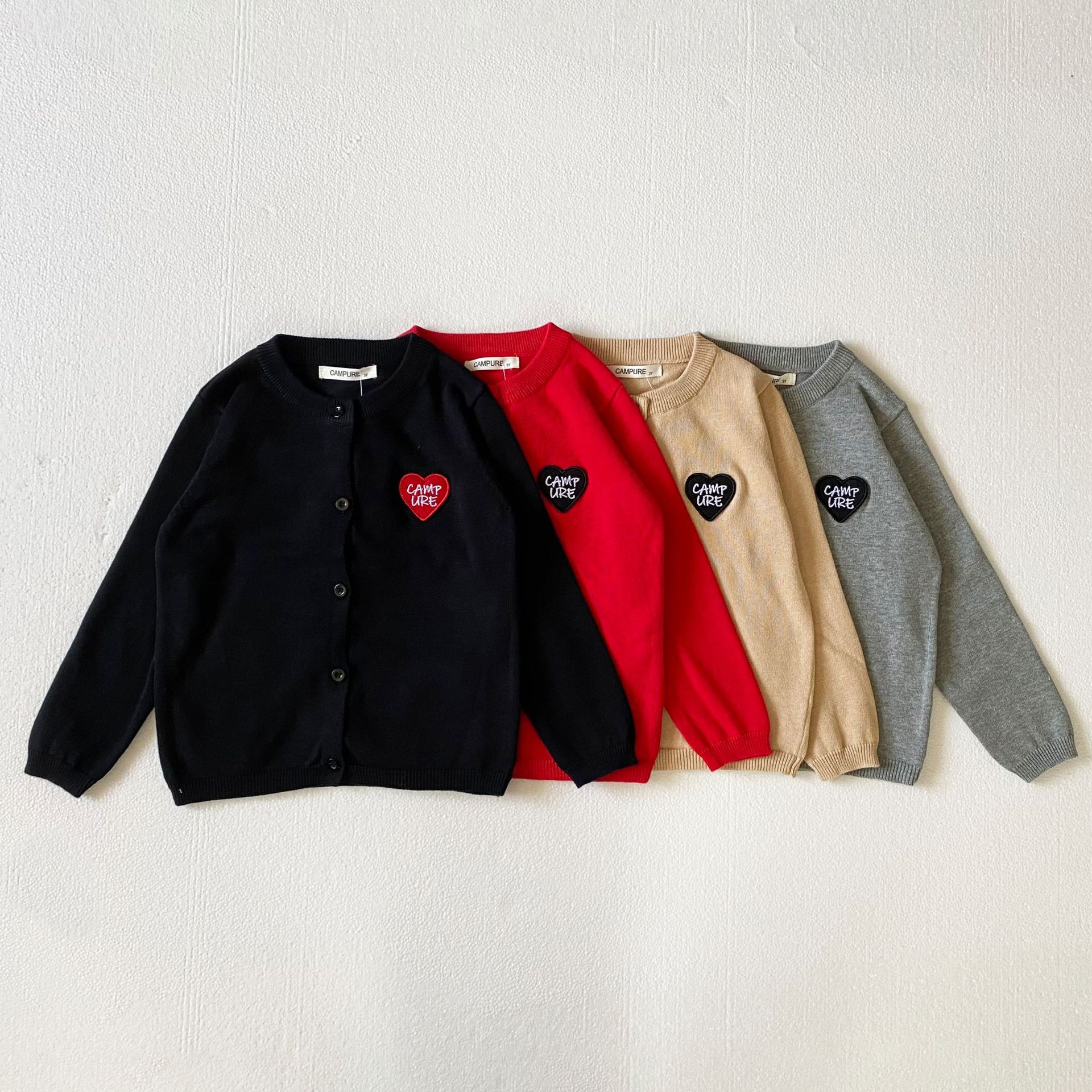 Кардиган Campure Original из вязаного хлопка для мальчиков и девочек 2024 Новый зимний семейный стиль Многоцветный универсальный