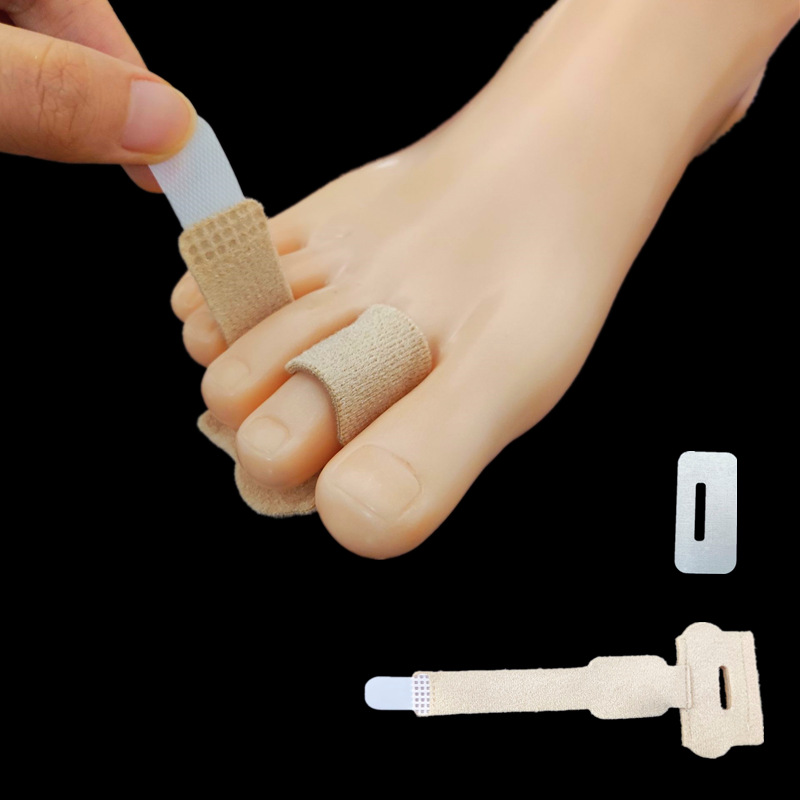 Two-Toe Thumb Sleeve with Cloth Strip, Middle Toe Stretcher, Toe Fixation Strap, Aluminum Strip Toe Strap