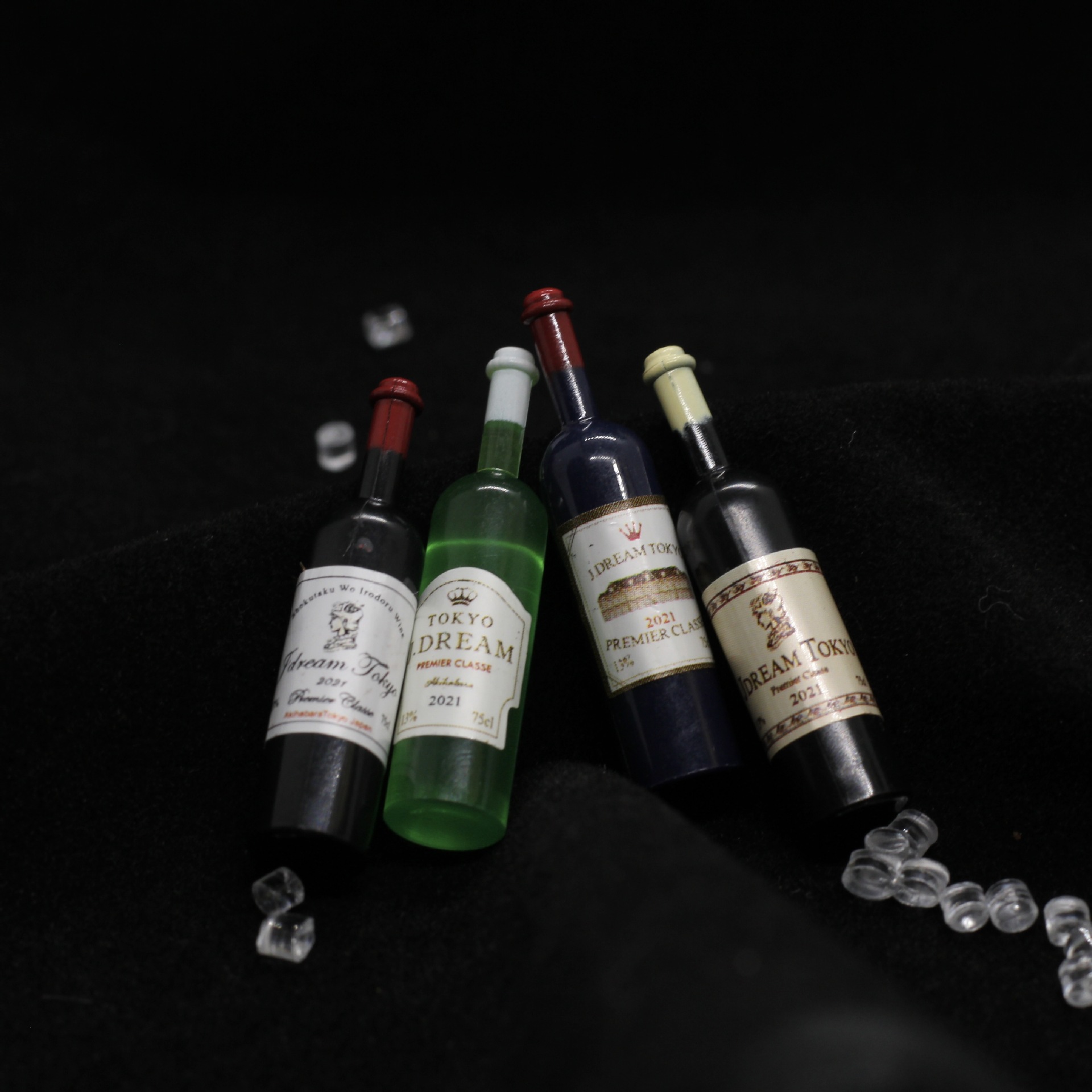 12-Point Dollhouse Accessories Simulation Mini Food Toy Bar Red Wine Goblet Toy Pretend Play Red Wine Bottle Decoration