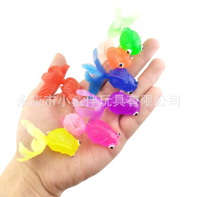 Tpr Soft Rubber Simulated Goldfish 5cm Transparent Environmentally Friendly Floating Small Goldfish Marine Animal Kidsren's Fishing Toy
