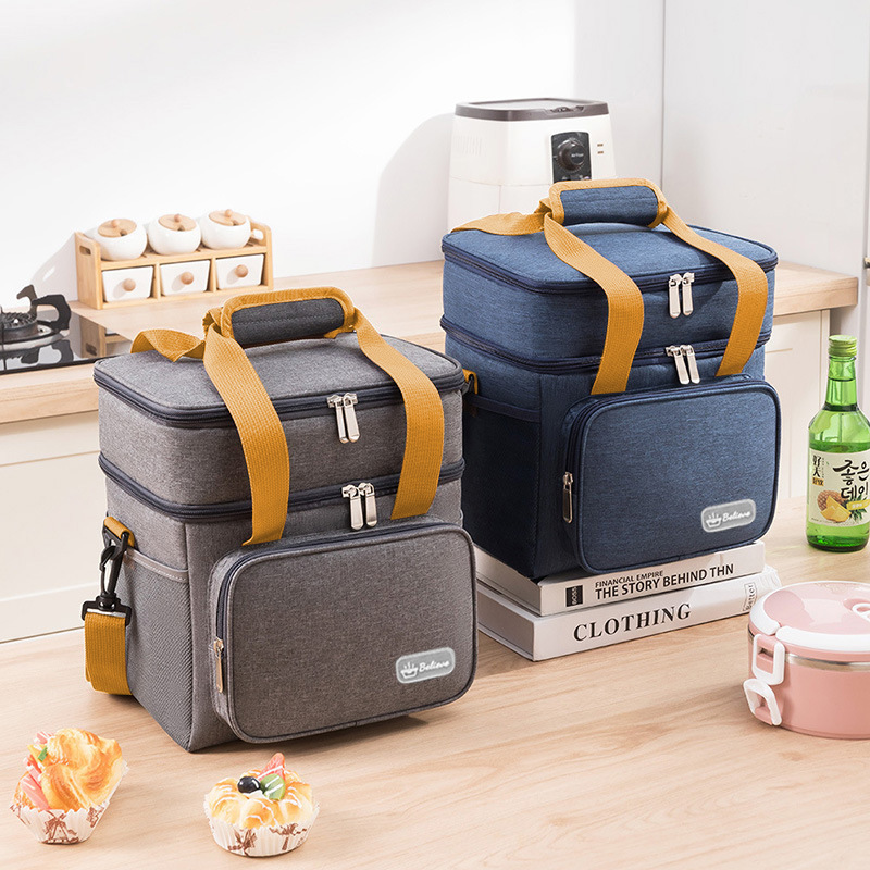 Сумка для обеда Temu, изолированный ледяной пакет, однослойная/двуслойная сумка для обеда, водонепроницаемая, портативная изолированная сумка для обеда