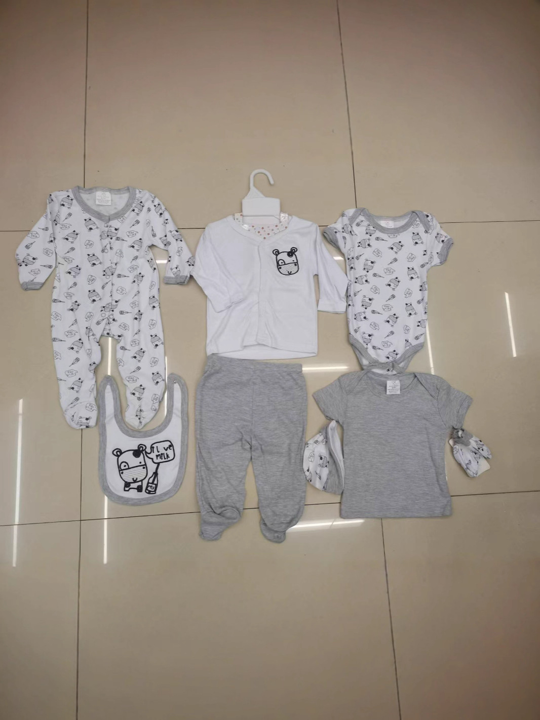 Children's Short-Sleeved Long-Sleeved Clothes, Eight-Piece Pajamas Set, Jumpsuit, Spring and Summer Newborn Baby Pajamas