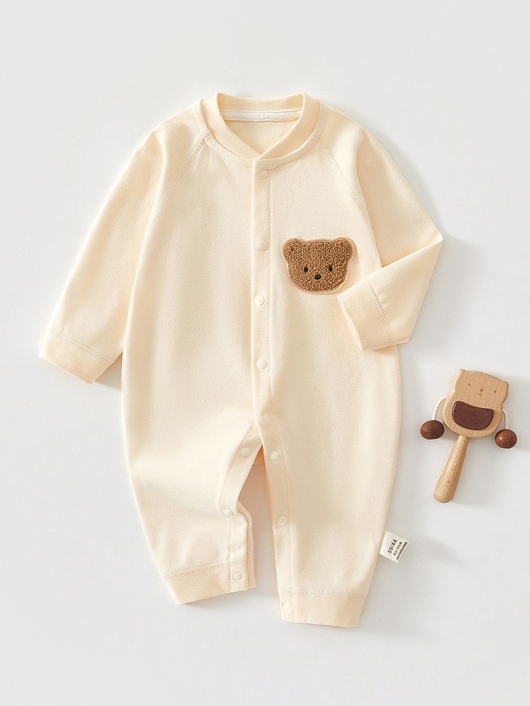 Newborn Baby Clothes Spring and Autum Pure Cotton Boneless Long-Sleeved Pajamas Autum Newborn Baby Clothes Baby Jumpsuit Winter