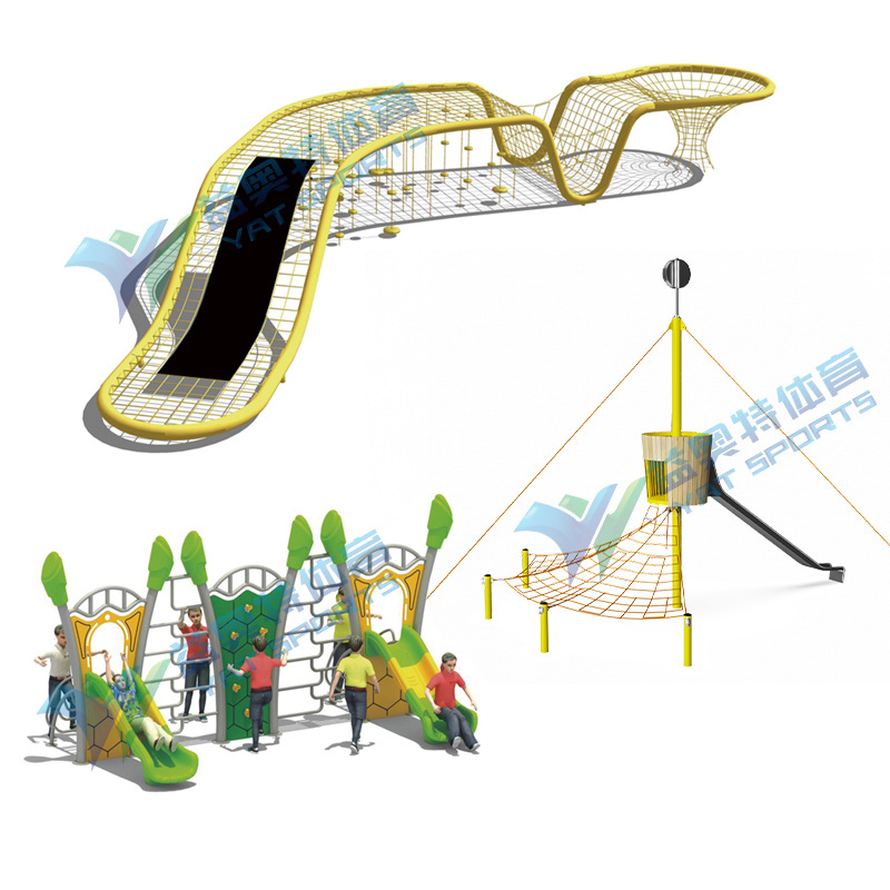 Park Square Unpowered Amusement Facilities Children's Climbing Frame Amusement Park Children's Play Equipment Manufacturer Custom