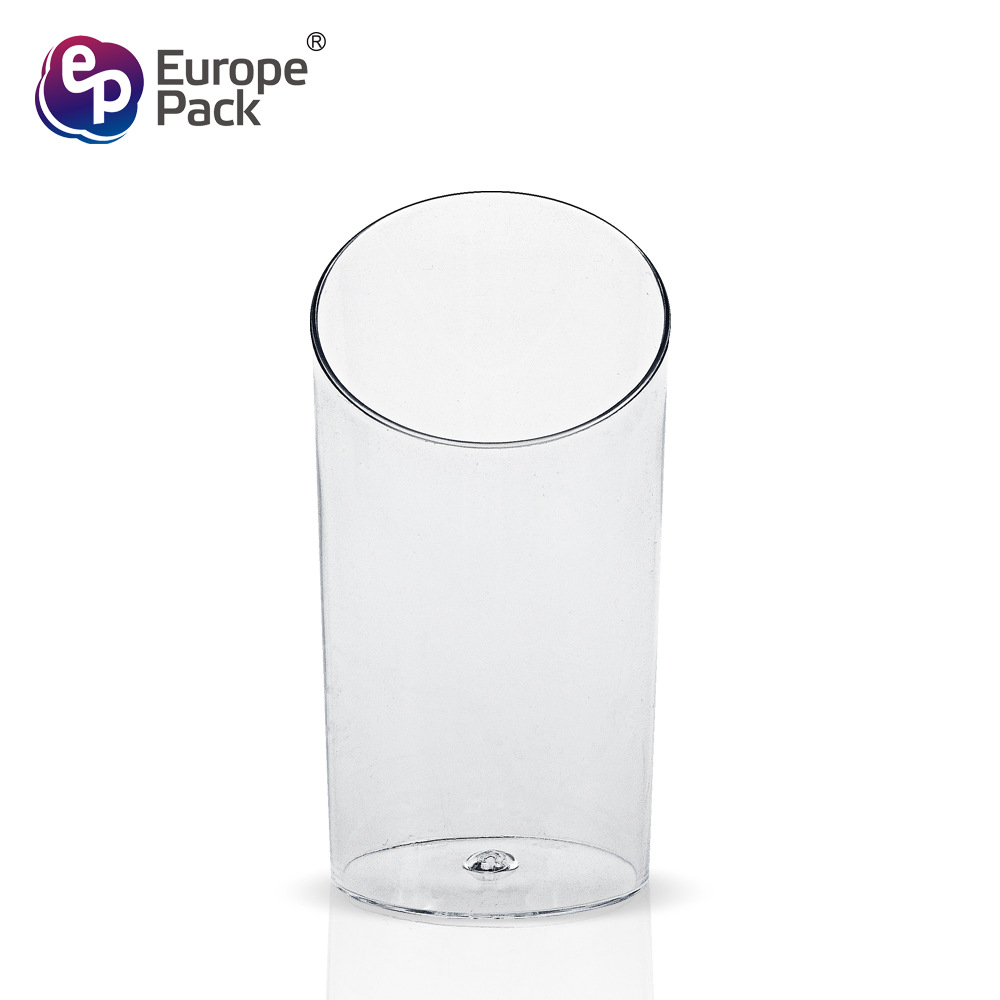 Disposable Plastic Dessert Round Pudding Cup Slanted Mouth Mousse Thickeneded Transparent Creative Baking Cake
