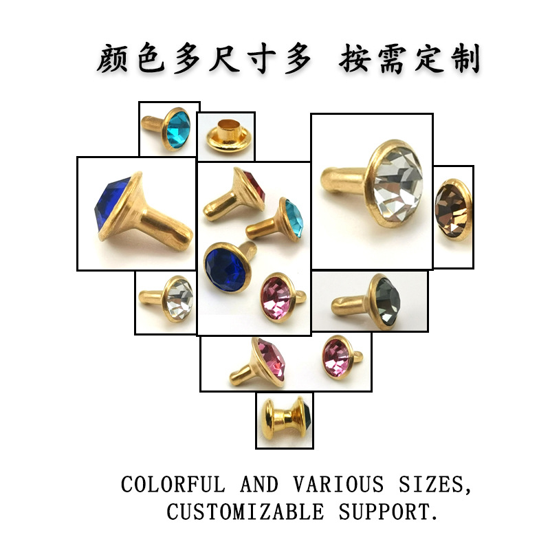 Factory wholesale DIY Phnom Penh color a grade pipe drill clothing accessories bag rivets decorative accessories glass rhinestones