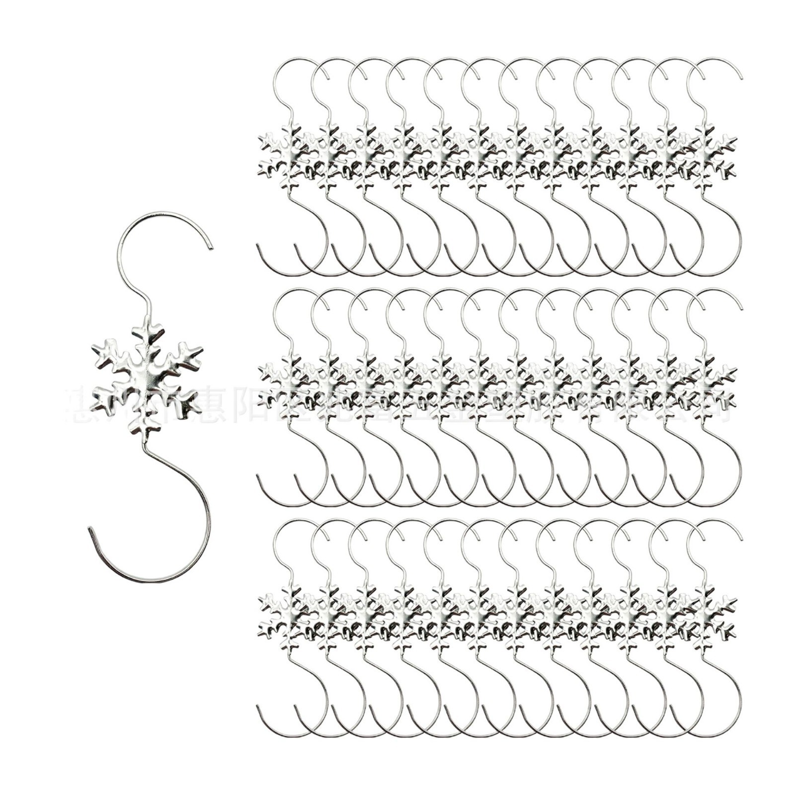 Cross-Border Special Christmas Snowflake Decorations Iron Wire Stainless Steel Wire Bending Electroplating S-Shaped Hook Processing