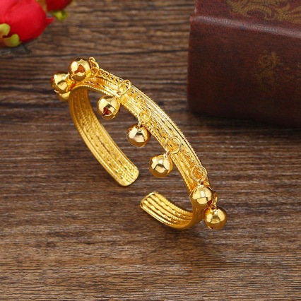 Dai Yunnan Ethnic Style Golden Bell Bracelet Alien Eight-Bell Bracelet for Adults and Children Five-Bell Bracelet Dance Bracelet