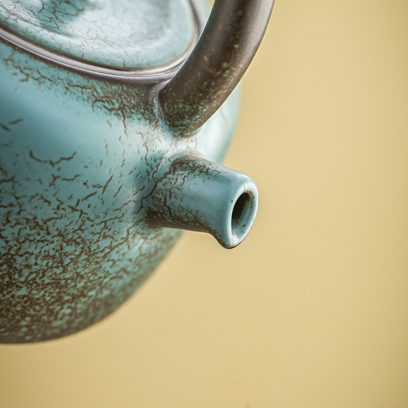 Vintage Japanese-Style Teapot with Handle, Tea Brewing Set for Home Use, Antique-Style Coarse Pottery Teapot, Kung Fu Tea Set, Tea Water Kettle