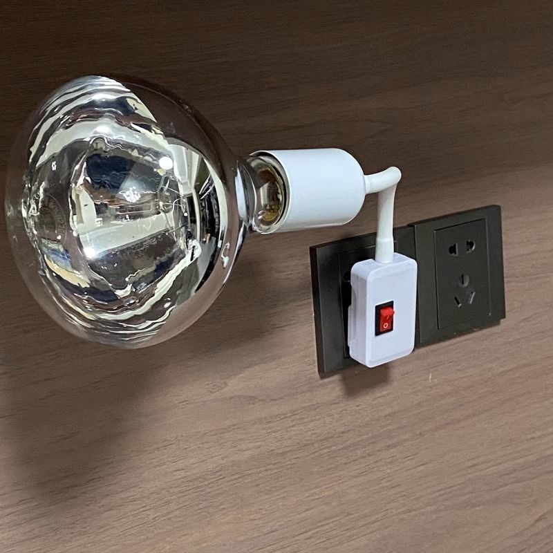 Portable Bathroom Heater Lamp Holder with Switch Lamp Holder Copper Screw E27 Plug Accessories Heating Bulb Bathroom 275W