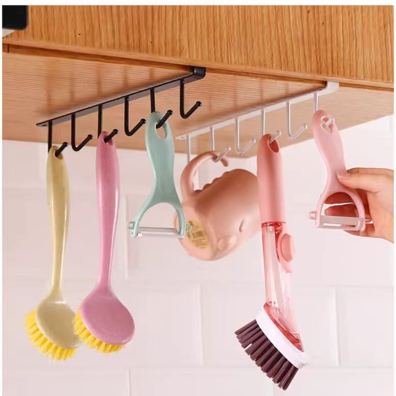 Кухонный кованый железный шкаф для хранения многофункциональный ряд крючков органайзер для гардероба кухня без следов крючок