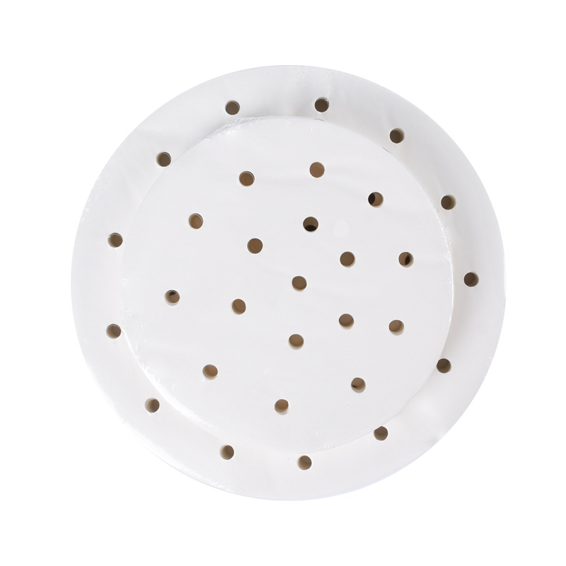 Spot Wholesale Steamer Paper Buns Steamed Bun Pad Paper Non-Stick Household Round Steamer Air Fryer with Hole Steamer Paper