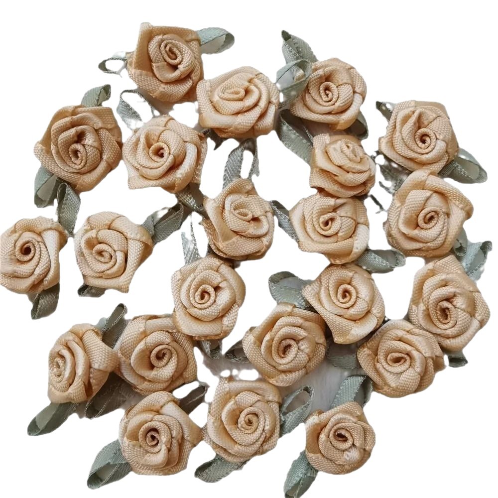 Ready-Made Hair Accessories, Clothes, Handmade Ribbons, Satin Ribbons, Green Leaves, Figure-Eight Rose Decorations, DIY Accessories Wholesale