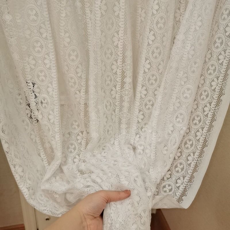 Curtain Lace Fabric Wedding White Gauze Curtain Dessert Table Tablecloth Mesh Wedding Props Dust Cover
