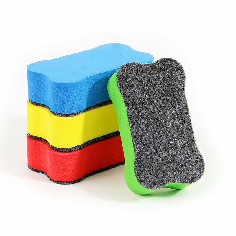 Factory wholesale EVA whiteboard eraser small bones wipe felt cloth children's whiteboard special matching eraser a generation of hair