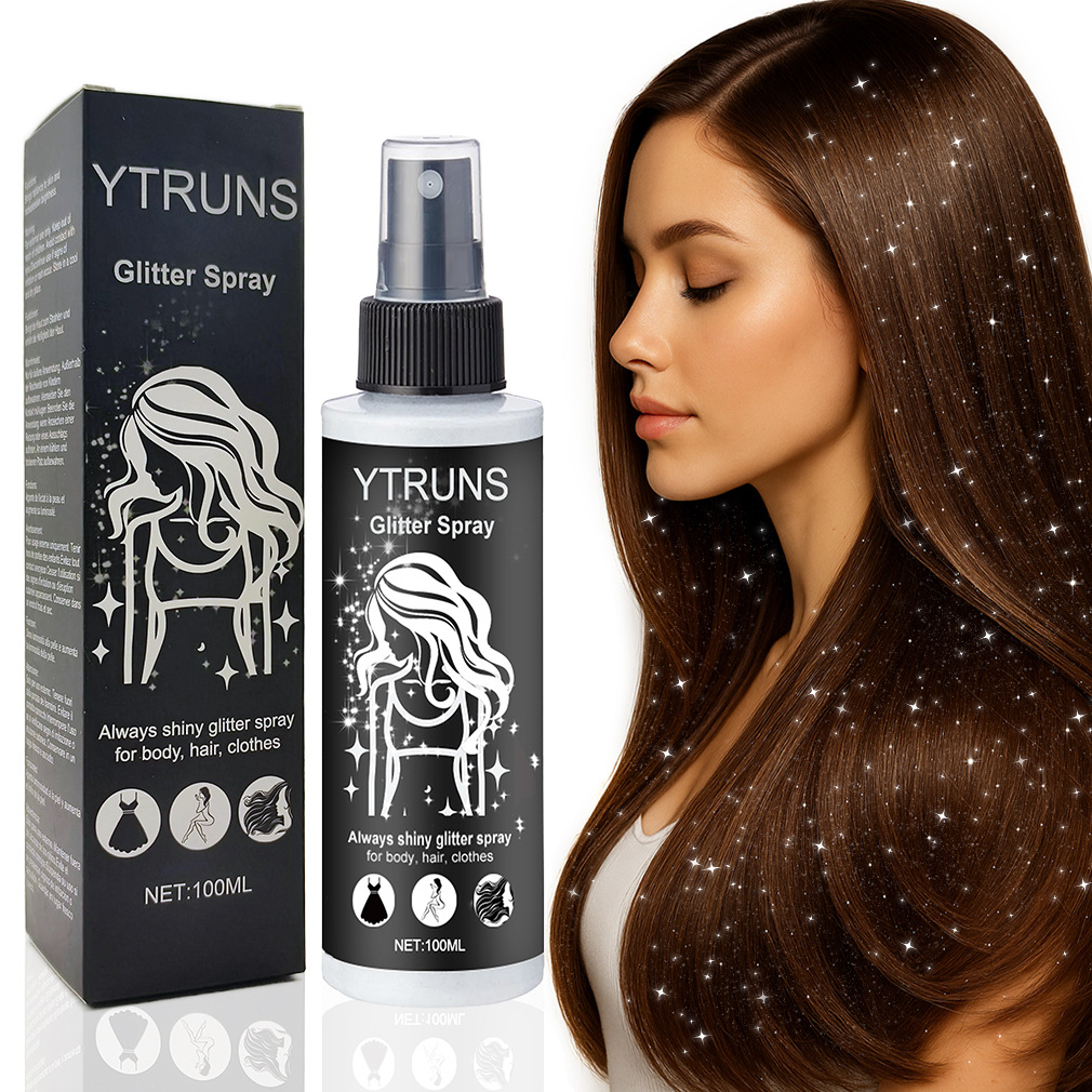 YTRUNS Brightening Glitter Spray 100ML Halloween Party Night Shop Clothes Glitter Spray