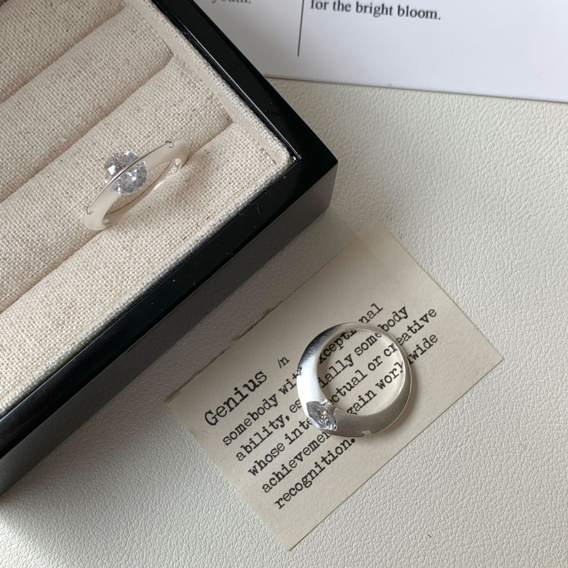 Cross-Border Supply S925 Sterling Silver Moissanite Shining Planet Surrounded by Rotating High-End Women's Ring