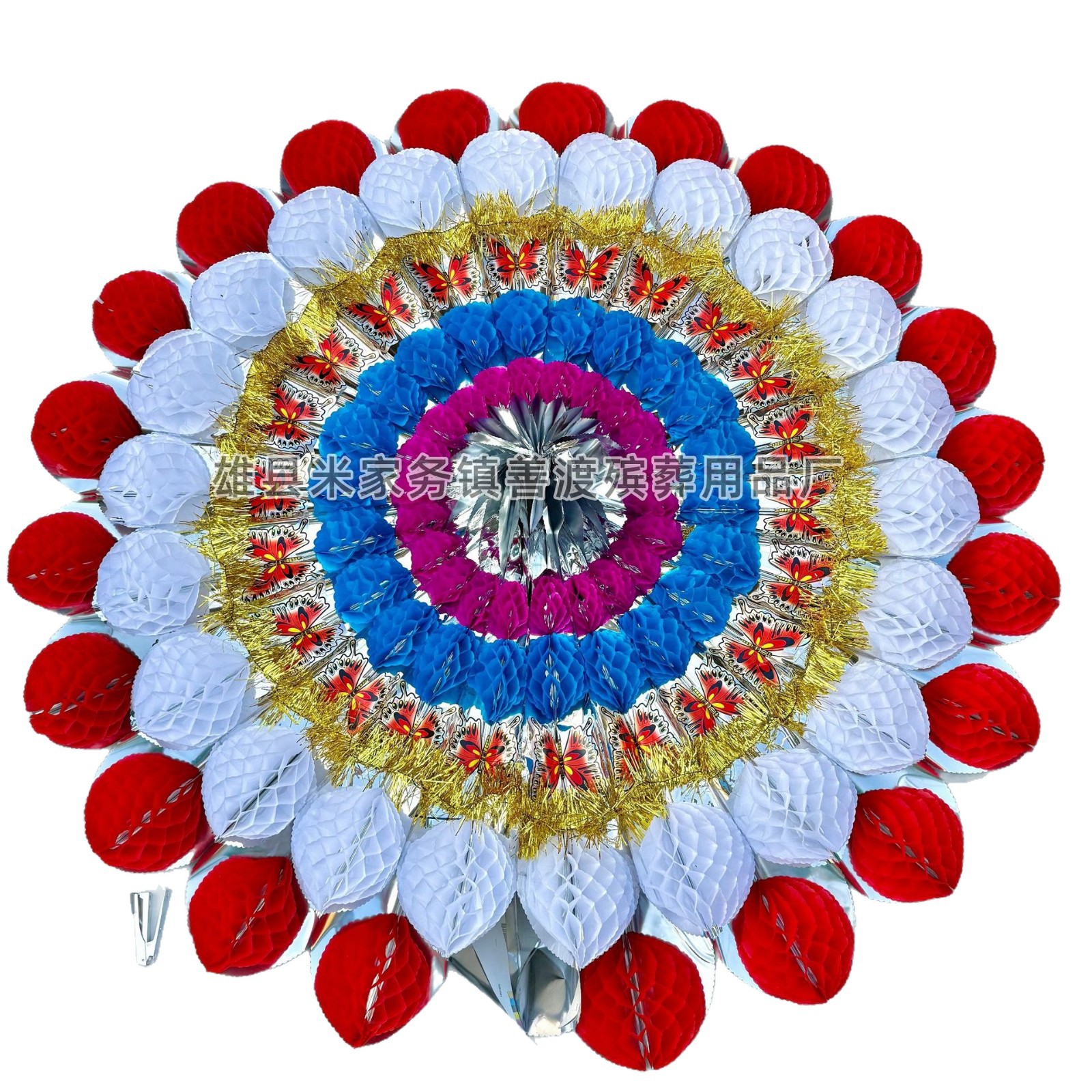 1.8m Double Flying Double Layer Bright Flower Circle Manufacturer Various Sizes Funeral Supplies Plastic Flower Circle Wholesale