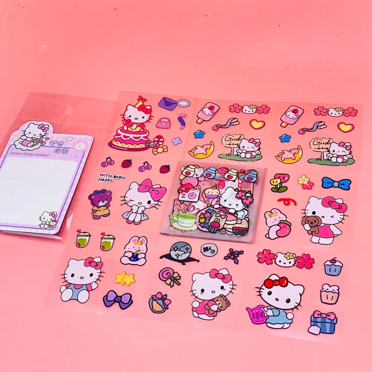 SAN Rieu Sticker Pattern DIY Sticker New Cute High Color Value Sticker Transparent Bottom Decorative Sticker Ins Cartoon