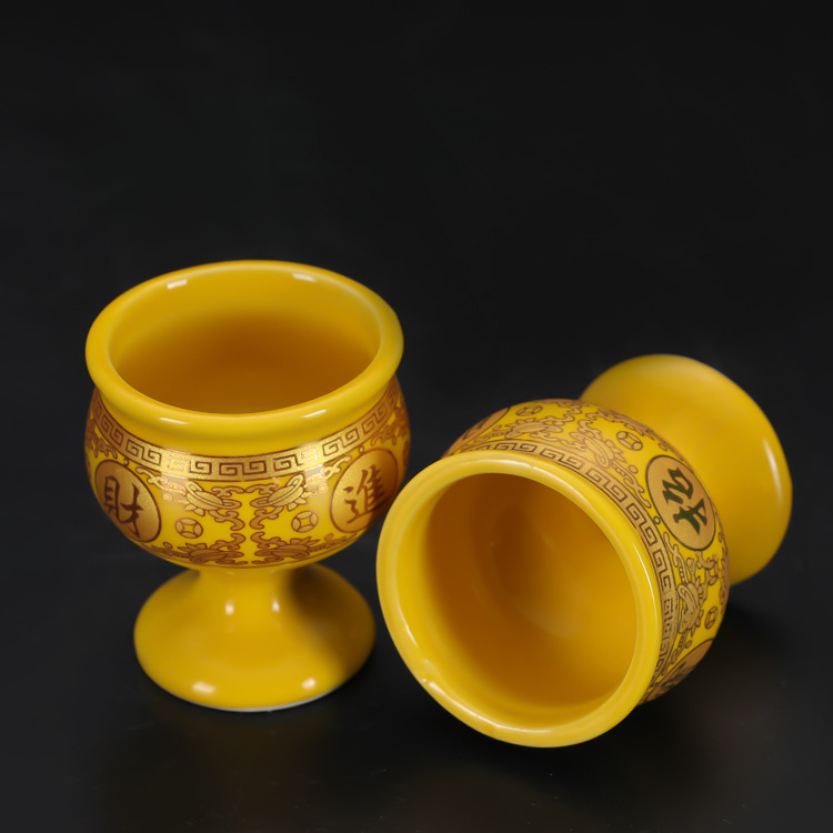 Guangong Wine Cup for Offering to the Gods, Wine Cup for Offering to the God of Wealth, Tea Cup, Wine Cup, Tall Wine Glass, Wholesale Ceramic Offering Utensils
