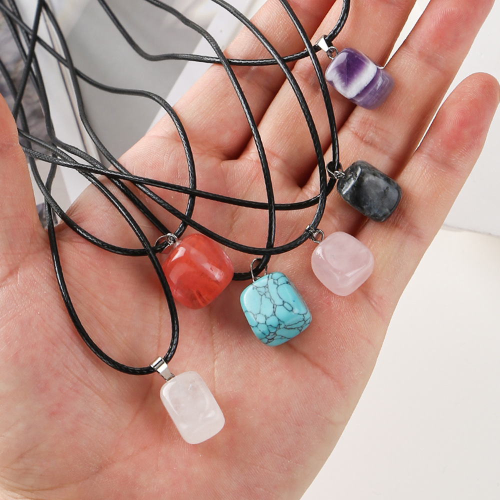 Zhuhang Jewelry Популярный натуральный кристаллический кулон в форме креста, неправильный аметист и лазурит, оптовая продажа украшений