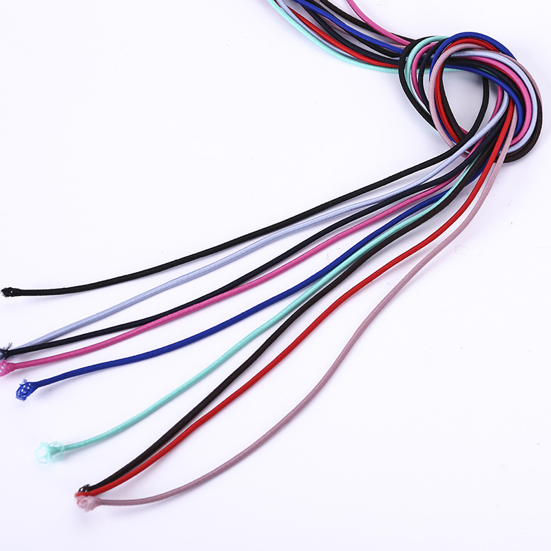 Black White Color Elastic Rope in stock 2mm Garment Toy Accessories 2.5mm Round Rubber Elastic Rope for Pants