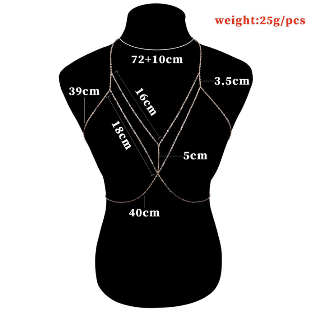 European and American Fashion Cross-Border Hot-Selling Sexy Chest Chain Volkswagen Simple Cross Body Chain Integrated Chain Factory Direct Sale