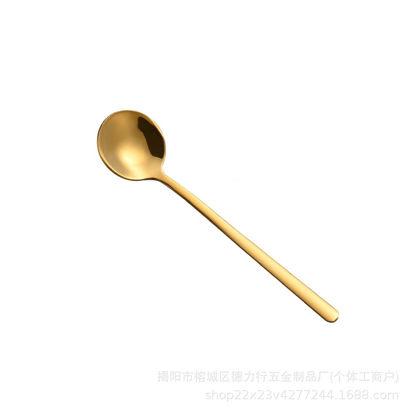 Stainless Steel Small Round Spoon Bird's Nest White Fungus Spoon Honey Dessert Wedding Souvenir Stirring Spoon Gift Spoon Coffee Spoon