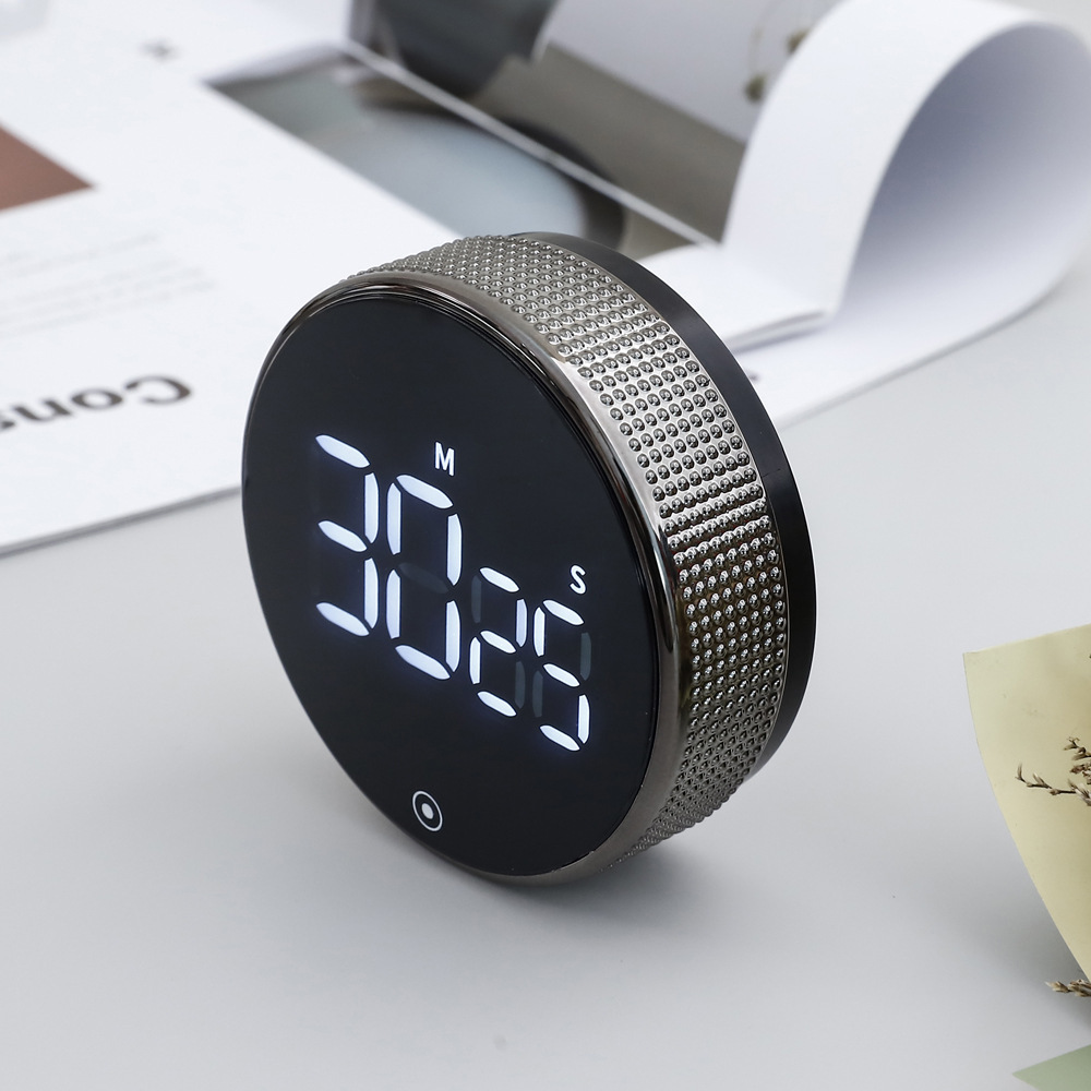 Self-Discipline Rotating Timer Magnetic Led Silent Timer Kitchen Timer Outdoor Baking Timer