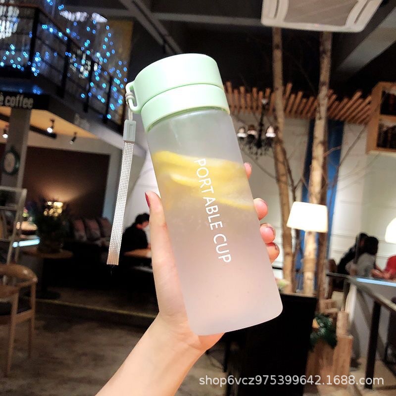 Factory direct double-layer water cup for men and women students Korean version of large capacity plastic cup simple portable leak-proof advertising cup