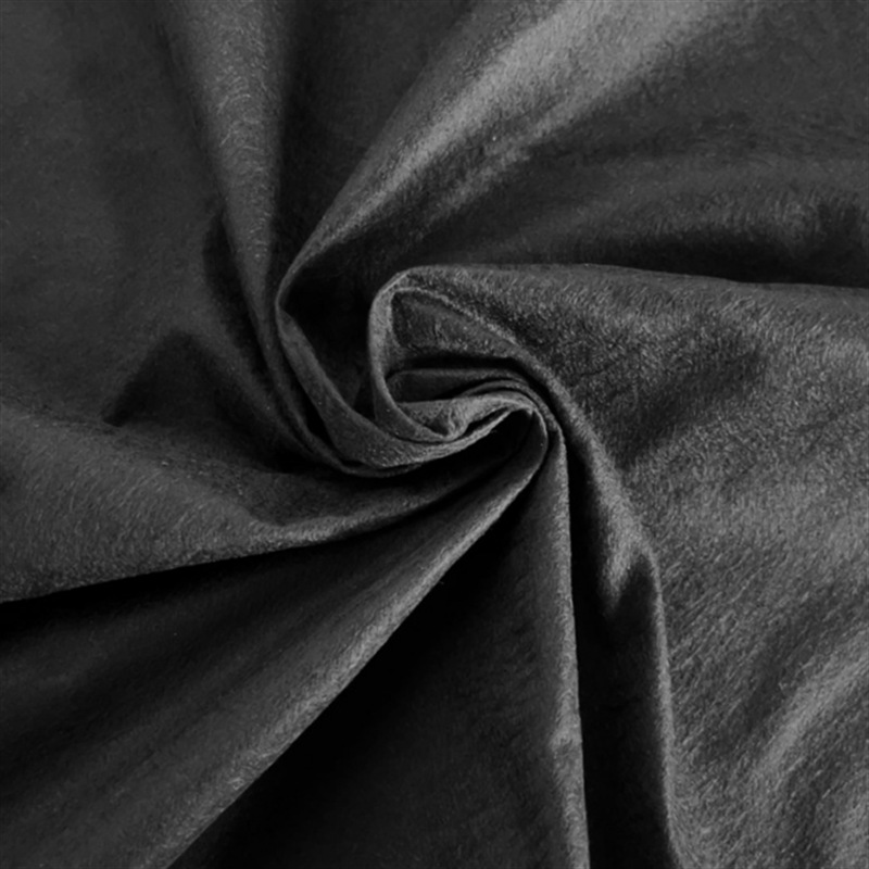 Factory Direct Sale of Black Spunlace Non-Woven Polyester Plain Weave Semi-Cross Spunlace Fabric with Soft and Hard Textures, Cotton-Like Feel